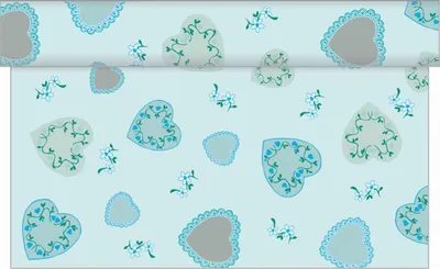 Produktbild von Sovie HOME Tischläufer Sweet Love in Blau aus Linclass® Airlaid 40 cm x 4,80 m, 1 Stück