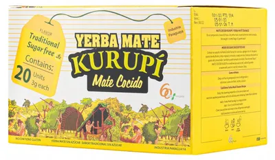 Zdjęcie produktu dla Yerba Mate Kurupi Cocido w Torebkach 20x3g 60 g Saszetki