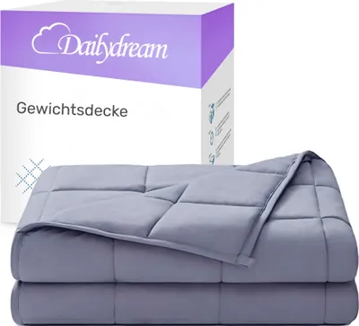 Produktbild von Gewichtsdecke für Erwachsene aus 100% Baumwolle, Edition"Grau"  -  Standard 100, doppelt genäht für erhöhte Haltbarkeit, perfekte Gewichtsverteilung durch kleine Fächer, Temperaturstabil, hypoallergene Glasperlen, speziell entwickelte Schlaufen zur Befestigung des Bezugs, natürlicher und atmungsaktiver Baumwollbezug - Gewichtete Decke