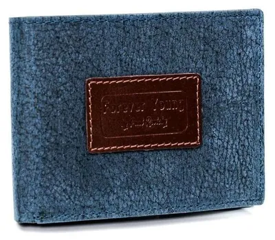 Obrázek produktu pro Forever Young pánská peněženka z přírodní kůže modrá RFID 13x10,5 cm