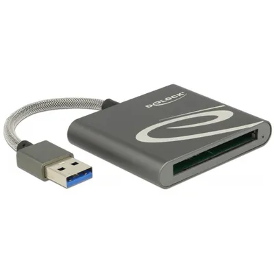 Zdjęcie produktu dla DeLOCK 91525, XQD, Szary, 480 Mbit/s, Aluminium, USB 3.2 Gen 1 (3.1 Gen 1), 50,7 mm