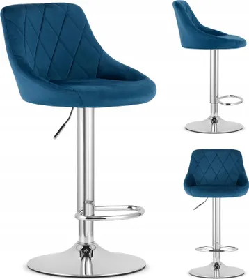 Produktbild von E-W Trading | Barhocker KAST - Marineblau - Höhenverstellbar - Ergonomisches Design - Drehbar