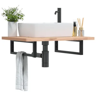 Produktbild von "im Angebot" Waschtisch-Halterungen 2 Stk. Schwarz Rechteckig Stahl - Zaunzubehör CC17635