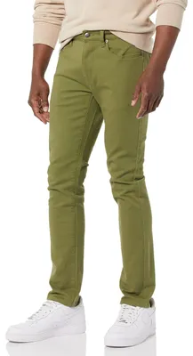 Immagine prodotto di A. Jeans stretch da uomo, modello skinny, tinta unita, verde oliva, taglia 29