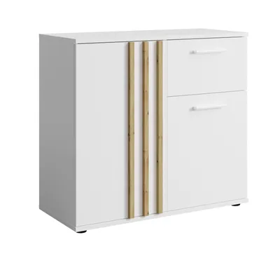 Produktbild von AX LIVING Kommode mit Schublade Turell 2T1S – 80 cm Weiß