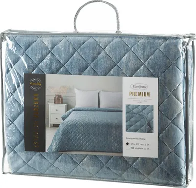 Obrázok produktu pre Dekoračný prehoz na posteľ 170x210 Blink 3 modrá strieborná Eurofirany