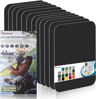 Productafbeelding van Nylon Reparatiepatches 12 Stuks, 20 x 10 cm, Zelfklevend, Waterdicht, voor Jassen