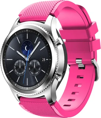 Produktbild von Uhren Armband für Samsung Galaxy Watch 3 45mm 46mm / für Huawei Watch GT GT2 Watch 2 Classic Pro / 22mm Stegbreite weiches Silikon PINK