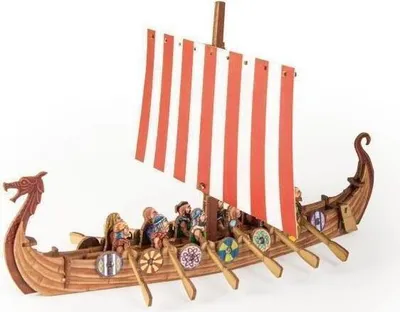 Produktbild von 3D Bastelset Wikingerschiff aus Holz für Kinder und Bastelfans
