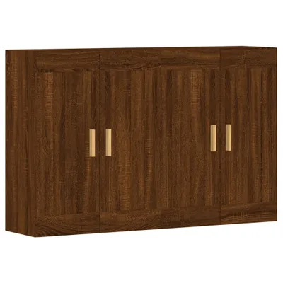 Image de Armoires murales 2 pcs chêne marron bois d'ingénierie
