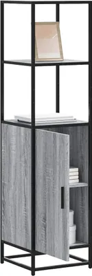 Produktbild von vidaXL Highboard Grau Sonoma 35,5x35x139 cm Holzwerkstoff und Metall