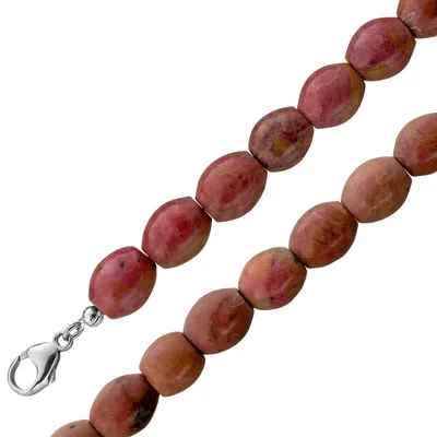 Produktbild von Rhodochrosit Kette Silber 925 Natur Rhodochrosit 575ct. altrosa violett 45