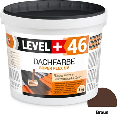 Produktbild von Dachfarbe elastische Sockelfarbe Dachlack UV-beständig Super Flex 7Kg Braun LEVEL+ RM46