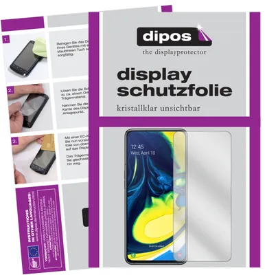Produktbild von 1x Schutzfolie für Samsung Galaxy A80 klar Displayschutzfolie Folie Display Schutz dipos