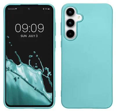 Produktbild von kwmobile Handyhülle für Samsung Galaxy A55 5G Hülle - Silikon Case metallisch schimmernd - Schutzhülle Cover - Metallic Mintgrün