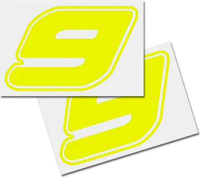 Produktbild von Startnummer Aufkleber 2er Set, Schrift Assen, # 9 gelb