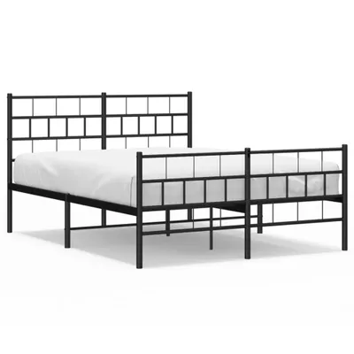 Obrázok produktu pre vidaXL Posteľný rošt s čelom a nohami kovový čierny 135x190 cm