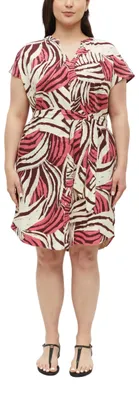 Produktbild von s.Oliver Damen Kleid – Leinenmix, Relaxed Fit, All-Over-Print
