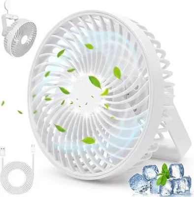 Obrázok produktu pre Malý prenosný ventilátor do auta so 4 rýchlosťami, LED osvetlením a funkciou časovača