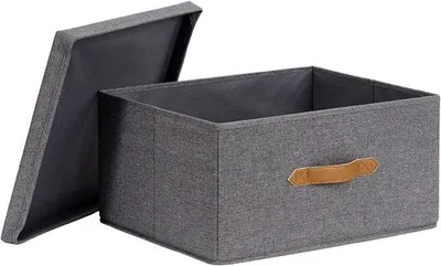 Produktbild von Famanu Aufbewahrungsbox mit Deckel - Extra groß, grau, 43 x 33 x 21 cm