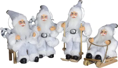 Produktbild von Weihnachtsmann 18cm, 4er Set, 4 Designs Dekofigur Weihnachten