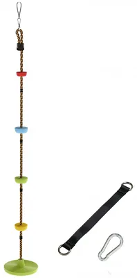 Produktbild von Kletterseil Schaukel Baum Kinderschaukel mit Plattform Scheibenschaukel Sitz Outdoor Spielset für 3-8 Jahre Kinder Grün