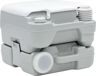 Image de vidaXL Toilettes de camping Gris et blanc 41,5 x 36,5 x 30 cm Polyéthylène