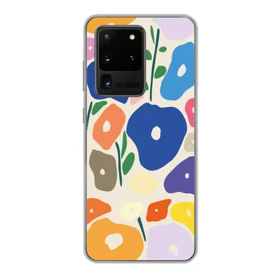 Produktbild von MuchoWow® Handyhülle Schutzhülle Hülle für Samsung Galaxy S20 Ultra Blume - Abstrakt - Blätter Silikon Softcase Handy Hülle - Karteninhaber