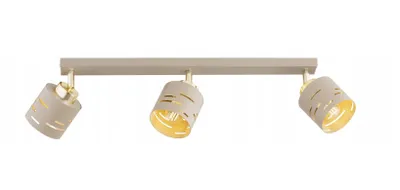 Produktbild von FKL DESIGN Home Deco Deckenlampe Deckenleuchte 3-flammig E27 Metall Lampenshirm Lampe aus Serie (Beige, N910-BG3)