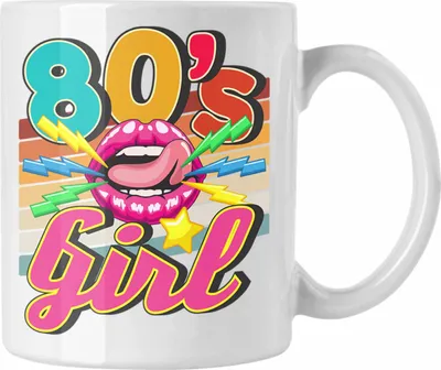 Produktbild von Trendation - 80er Jahre Girl Tasse Geschenk 80. Jahre Geschenkdidee Errinerrung (Weiß)