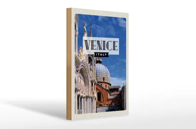 Produktbild von Holzschild Reise 20x30cm Venice Italien Architektur