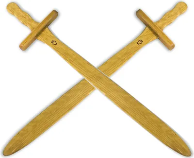 Produktbild von BestSaller 1103 Ritter Schwert Knappe aus Holz, 59 cm lang, natur (2 Stück)