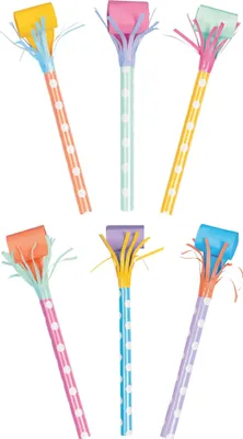 Immagine prodotto di Trombe da festa, 6 pezzi colorate - Taglia unica