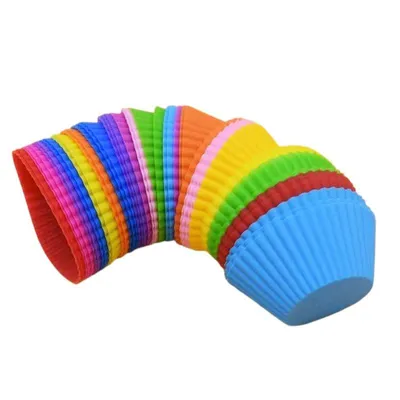 Produktbild von 5-teiliges Silikon-Backf?rmchen-Set šC Mini-Kuchenformen, antihaftbeschichtete Cupcake-Formen, wiederverwendbar, blau