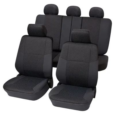 Produktbild von Auto Sitzbezüge Universal Komplett Set 15-teilig - Malta grau, Eco Class mit SAB 2 Vario Plus | Autositzbezüge / Schonbezüge von PETEX