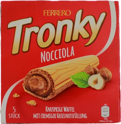 Produktbild von Ferrero Tronky Nocciola Knusprige Waffel mit cremiger Haselnussfüllung, 20er Pack (20 x 90g)