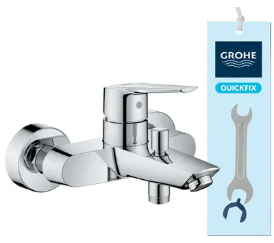 Produktbild von GROHE Start Badewannenarmatur, Duscharmatur für Badewanne, integriertes Rücklaufventil, Metallhebel, chrom, 24206002