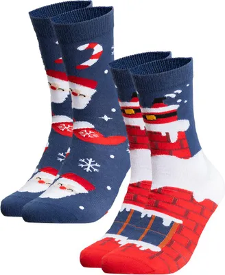 Produktbild von Occulto Damen & Herren Weihnachts Socken 2er Pack (Modell: Santa) Santa-Blue 43-46
