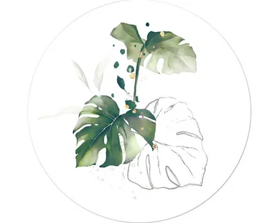 Produktbild von Glasbild Palm Leaves II Ø 50 cm