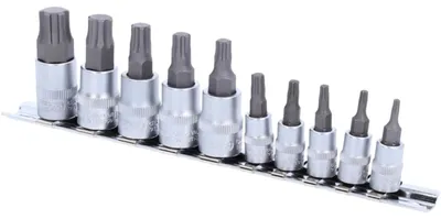 Immagine prodotto di KS TOOLS Set di bussole da 1/4"+3/8" TorxPlus 10 pz. IP10-IP60 - 911.3140