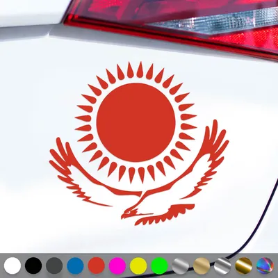 Produktbild von PantherPixel Kasachstan Aufkleber Wappen Fahne Adler Kasachisch Sticker Auto Geschenkidee Farbe Rot