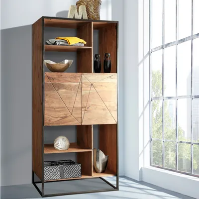 Produktbild von Regal Standregal 88x193x40 cm Akazienholz massiv KADDY