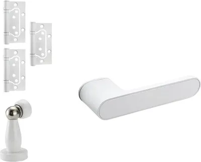 Produktbild von Binnendeurkruk, Set, Innentürschlag, D.50 mm, Aluminium, Weiß