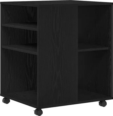 Image de vidaXL Armoire de rangement noir imitation chêne 60 x 53 x 72,5 cm