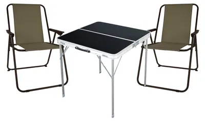 Immagine prodotto di 3 pezzi mobili da campeggio sedia da campeggio tavolo da campeggio pieghevole L80xB80xH70cm