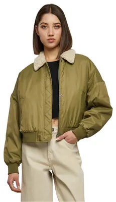 Productafbeelding van Urban Classics damesjas, model Pilot Bomber, kleur tiniolive/sand, maat 4XL