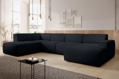 Image de AX LIVING Canapé XXL en U Didim, gris foncé, 378 cm de large, moderne et spacieux G