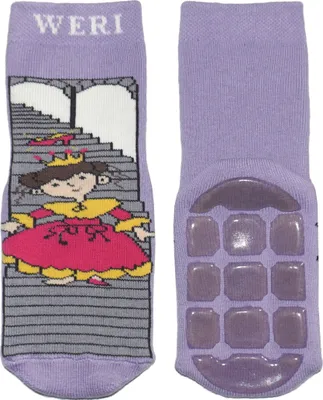 Produktbild von Kinder ABS-Socken aus Baumwolle Aschenputtel Flieder Größe 31-34