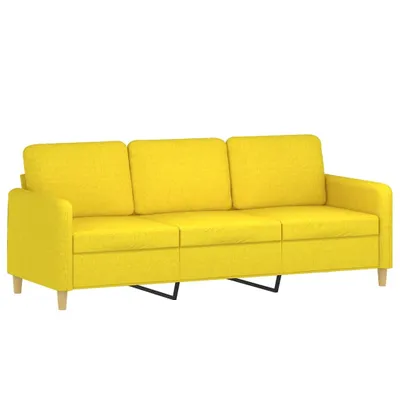 Produktbild von vidaXL 3-Sitzer-Sofa Hellgelb 180 cm Stoff