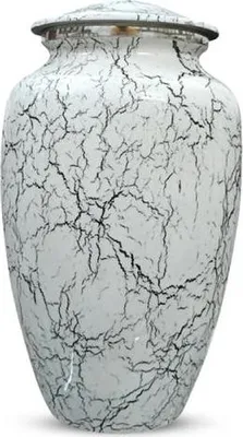 Immagine prodotto di Urne XXL per persone e animali domestici Ceneri - 3,5 L | Urne metalliche per cani e gatti | Elegante urna commemorativa per ceneri Urna per persone | Urna in marmo bianco di design